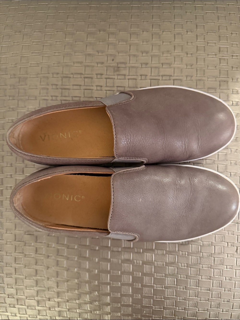 Vionic Women's Slip-On Sneakers in Taupe with White Sole - Picture 2 of 5